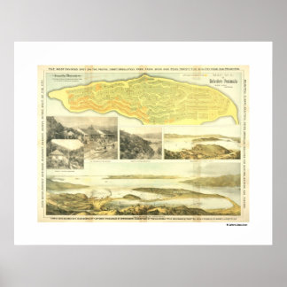 Póster Península de Belvedere, Condado de Marin, cerca de