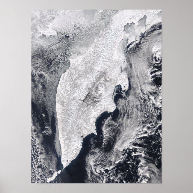 Poster Península de Kamchatka, Rússia Oriental (Frente)