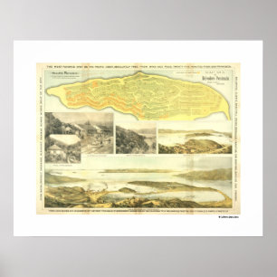 Póster Península do Belvedere, Marin County, CA 1890.
