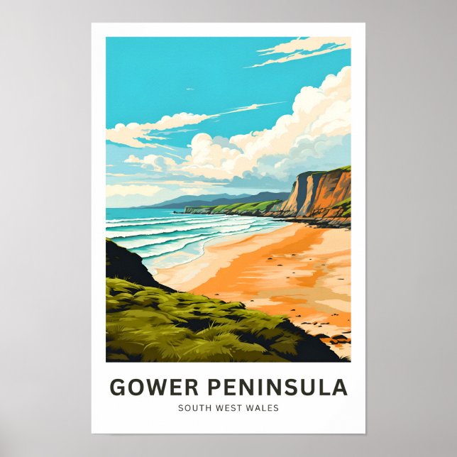 Poster Península do Sul do País de Gales (Frente)
