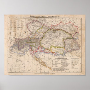 Póster Península dos Balcãs, Áustria, Hungria