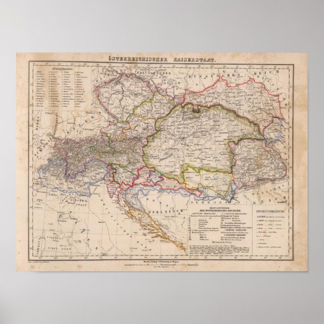 Póster Península dos Balcãs, Áustria, Hungria (Frente)