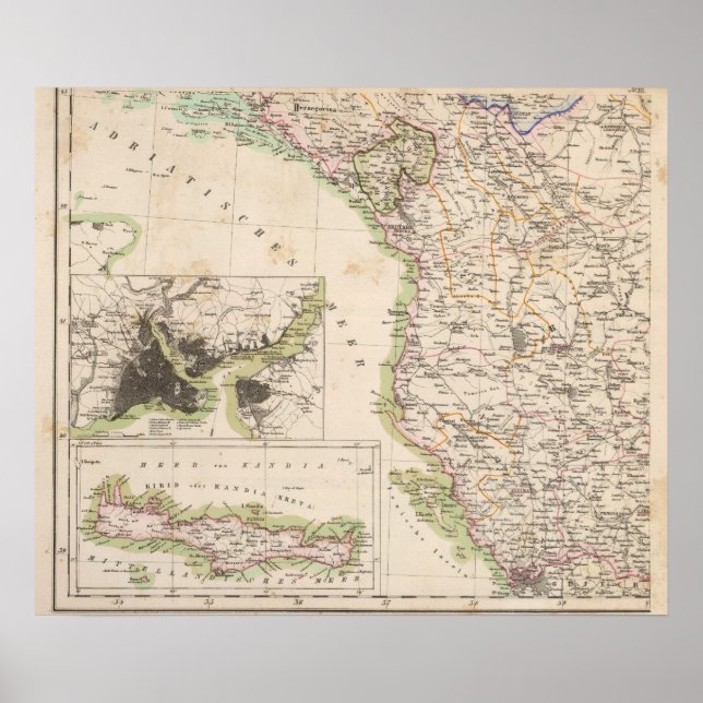 Póster Península dos Balcãs, Turquia, Albânia (Frente)