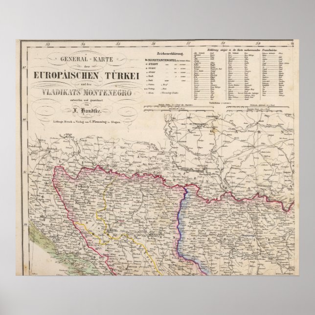 Póster Península dos Balcãs, Turquia, Bósnia (Frente)