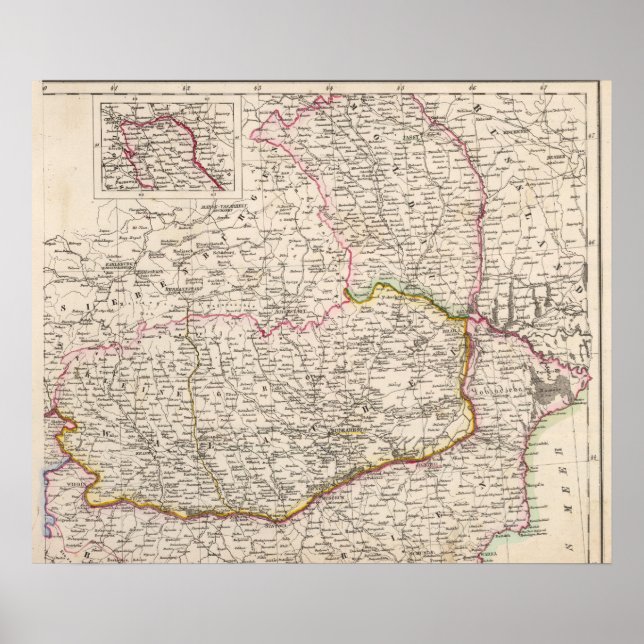 Poster Península dos Balcãs, Turquia, Romênia (Frente)