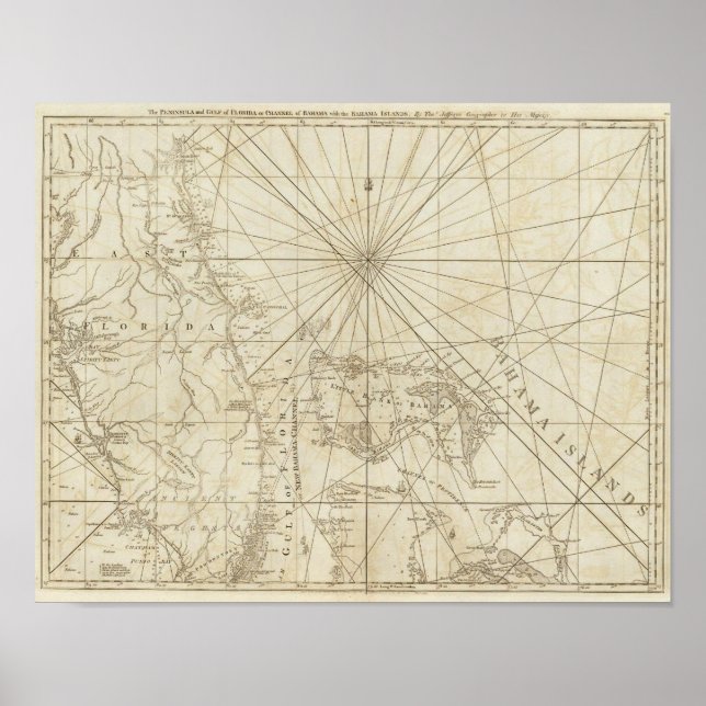 Póster Península e Golfo da Flórida (Frente)