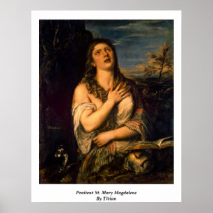 Póster Penitente St Mary Magdalene por Titian