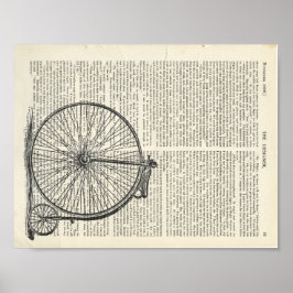 Póster Penny Farthing Book Page Art