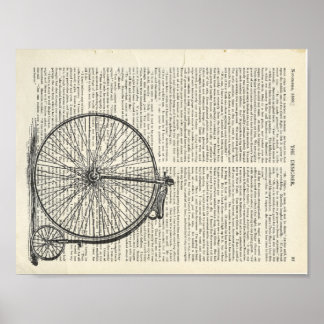 Póster Penny Farthing Book Page Art