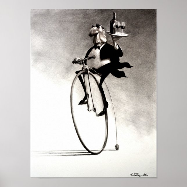 Póster Penny-Farthing-Waiter (Frente)