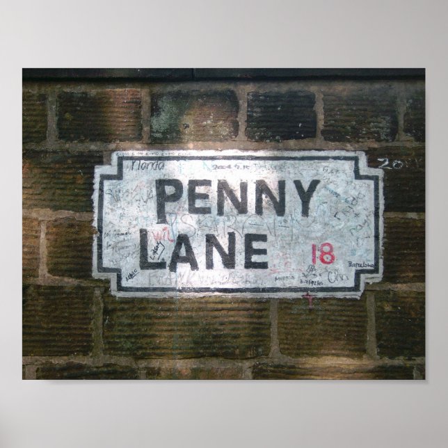 Póster Penny Lane Street Sinal (Frente)