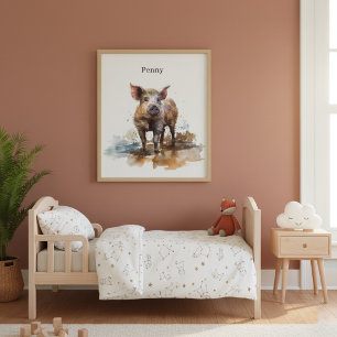 Poster Penny o Leitãozinho Divertido, personalizado