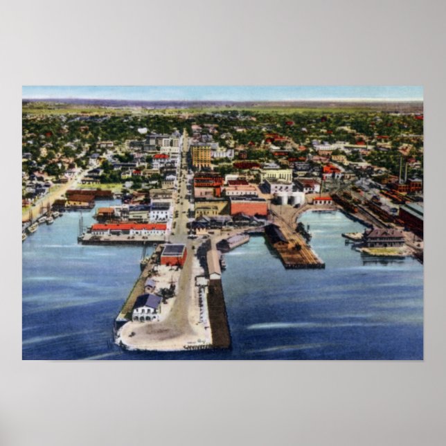 Póster Pensacola Florida Aerial View (Frente)