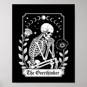 Poster Pensador Excessivo de Esqueleto Gótico Escuro de H