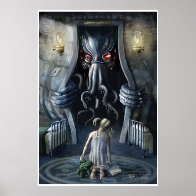 Póster Pensamento Desejável v2 : Cthulhu entrando no noss (Frente)