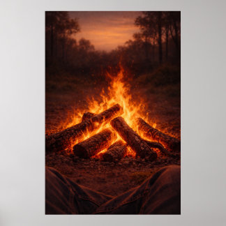 Poster Pensamentos à Beira da Fogueira | Arte de Parede à