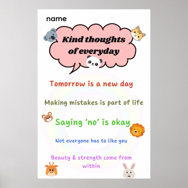 Poster Pensamentos Gentis Todos os Dias (Frente)
