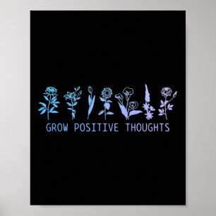 Poster Pensamentos Positivos Crescem Conscientes do Suicí