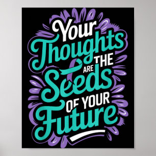 Poster Pensamentos Sementes De Saúde Mental Futuro Suicíd
