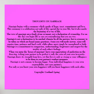 POSTER PENSAMENTOS SOBRE O CASAMENTO