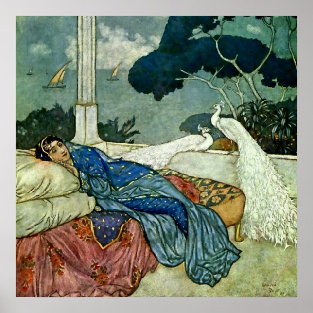 Poster "Pensando em Lady Yang" por Edmund Dulac (Frente)