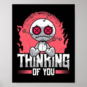 Poster Pensando Em Você, Bonecas Vodu Bonitas E Assustado