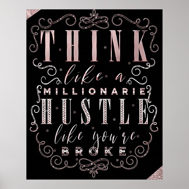Poster Pense como um Milionário Hustle como se estivesse  (Frente)