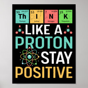 Poster Pense Como Um Próton Fique Positivo Tabela Periódi