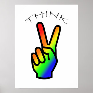 Poster Pense em Peace Rainbow