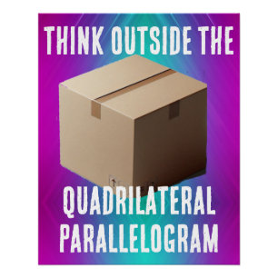 Póster Pense fora do paralelograma quadrilateral