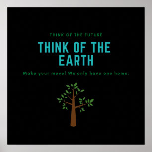 Poster Pense na Terra salve o planeta pare a poluição