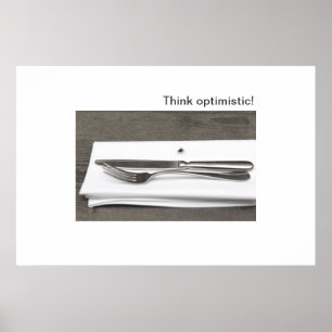 Póster Pense otimista!