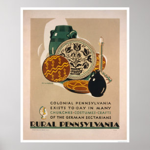 Poster Pensilvânia colonial WPA 1940