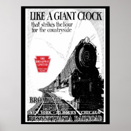 Poster Pensilvânia Railroad Broadway Limited