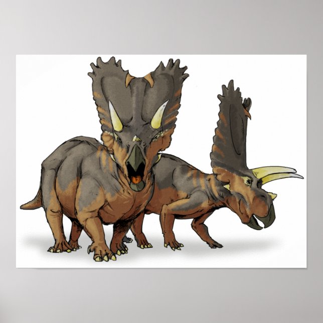 Póster Pentaceratops - Dinossauro Cretáceo Tardio (Frente)
