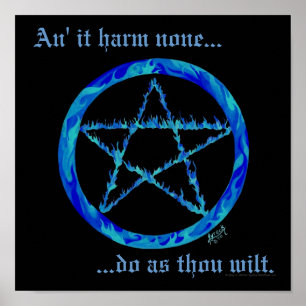 Póster Pentacle azul do fogo