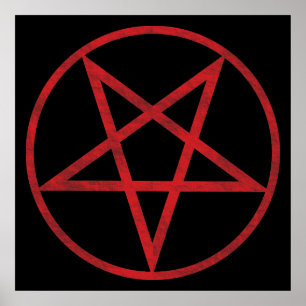 Póster Pentagram vermelho