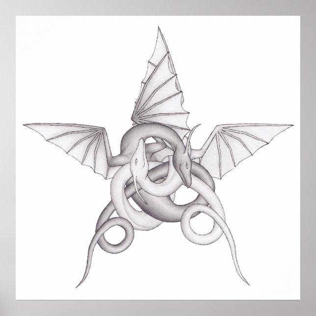 Póster Pentagrama do dragão (Frente)