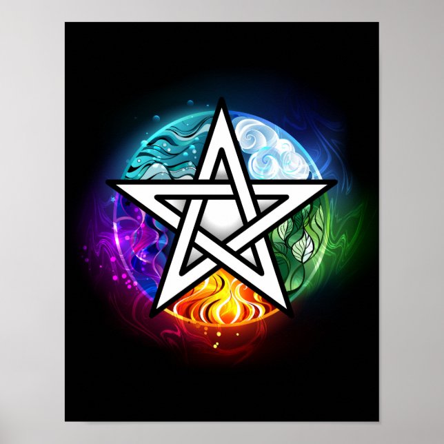 Poster Pentagrama do Wiccan (Frente)