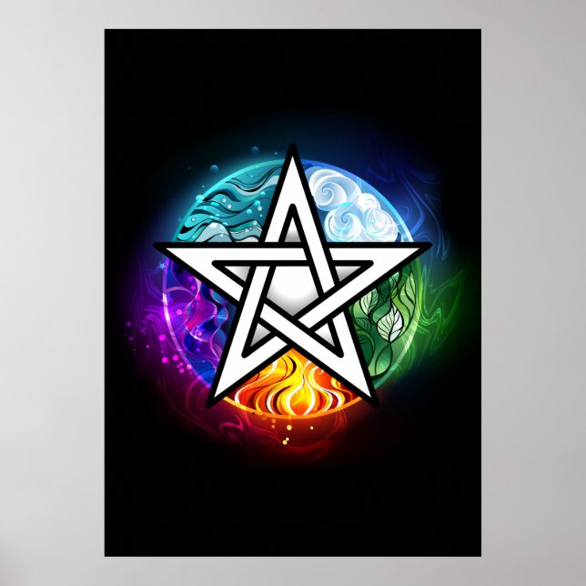 Poster Pentagrama do Wiccan (Frente)
