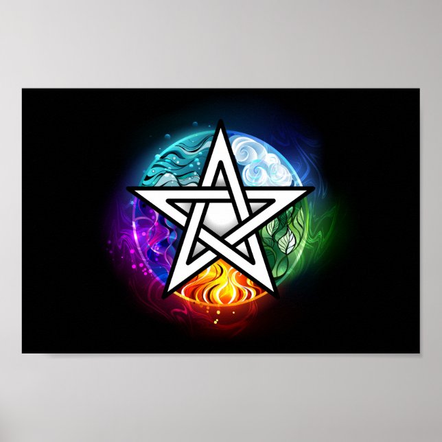 Poster Pentagrama do Wiccan (Frente)