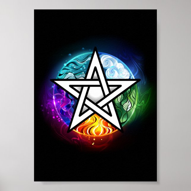 Poster Pentagrama do Wiccan (Frente)