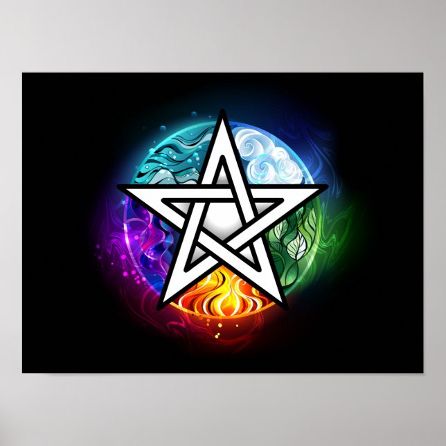 Poster Pentagrama do Wiccan (Frente)