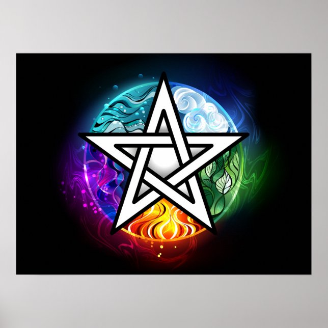 Poster Pentagrama do Wiccan (Frente)