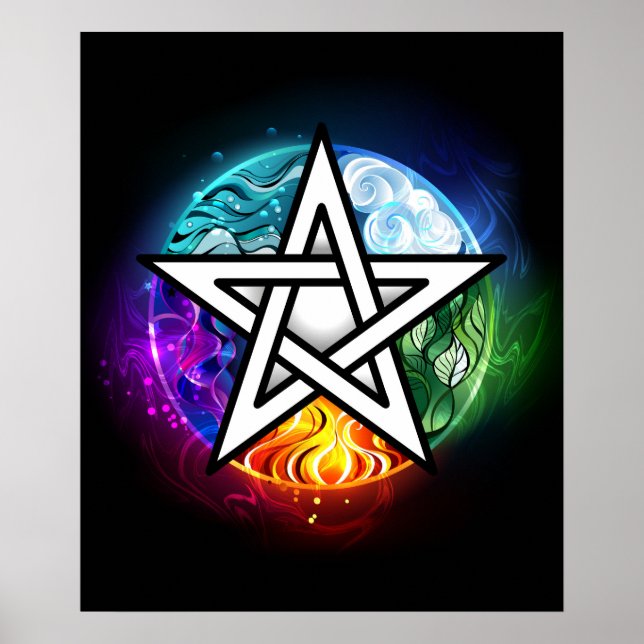 Poster pentagrama wiccano (Frente)