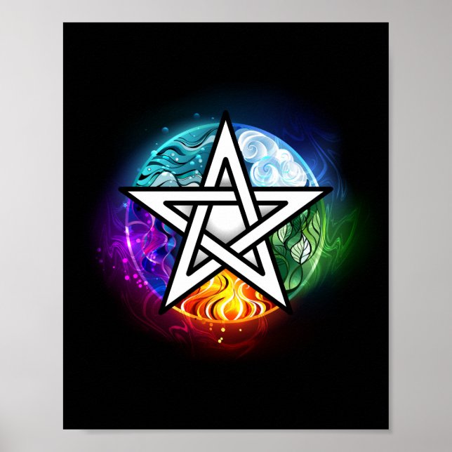 Poster pentagrama wiccano (Frente)