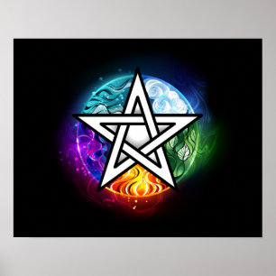 Poster pentagrama wiccano