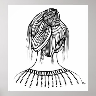 Póster Penteado bonito da menina