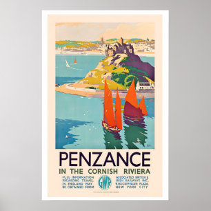 Poster Penzance na Riviera da Cornualha - Viagens Clássic