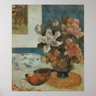 Póster Peônias Chinesas e Bandolim por Paul Gauguin